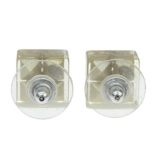 Cocomark clear earrings, plastic square accessories