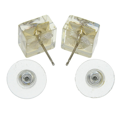 Cocomark clear earrings, plastic square accessories