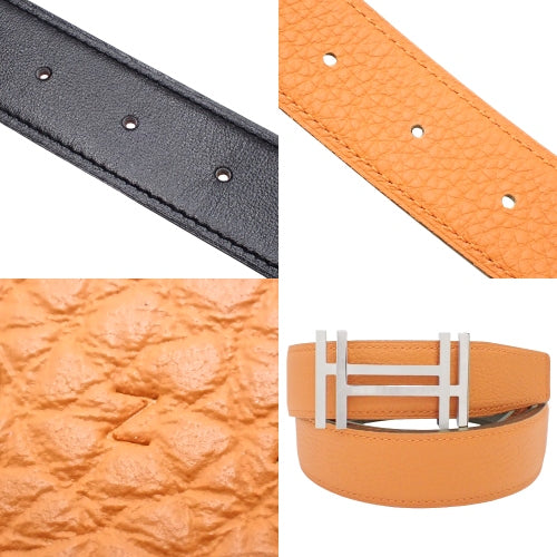 H・オ・カレ ベルト 32 Hベルト リバーシブル アパレル ファッション小物 服飾小物 100 ボックスカーフ トゴ パラジウム金具 Z刻印