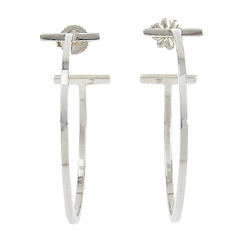 ティファニーT ワイヤー フープピアス シルバー925 Sv ラージ アクセサリー ジュエリー