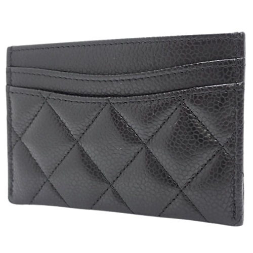 Matelasse Coco Mark Card Holder in Caviar Leather