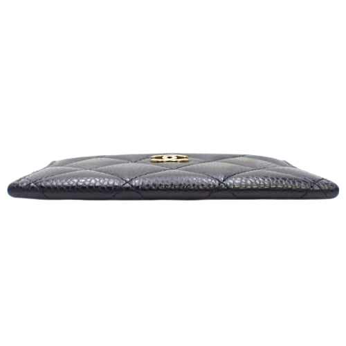 Matelasse Coco Mark Card Holder in Caviar Leather