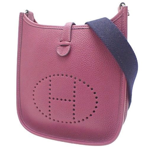 Evelyn TPM 肩背包/斜挎包，钯金金属配件，Taurillon Maurice 手拿包，银莲花色/海军蓝，Y 形印章