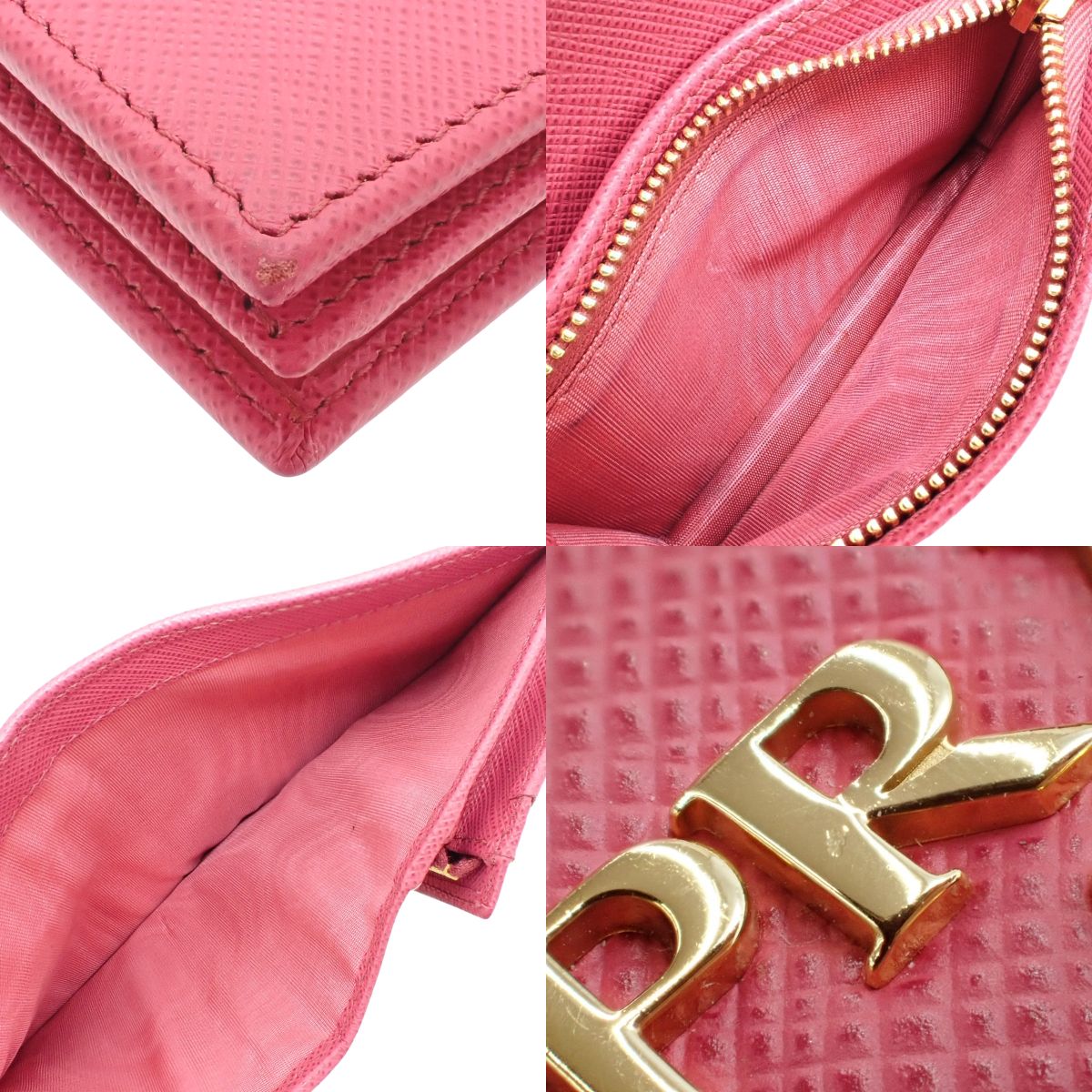 二つ折り財布 サフィアーノレザー 1MV204 ピンク