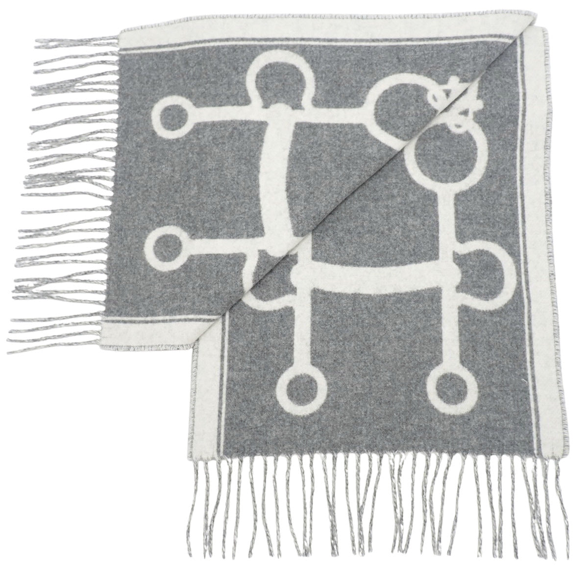 マフラー モール アパレル ファッション小物 カシミヤ イヴォワール/フランネルグレー