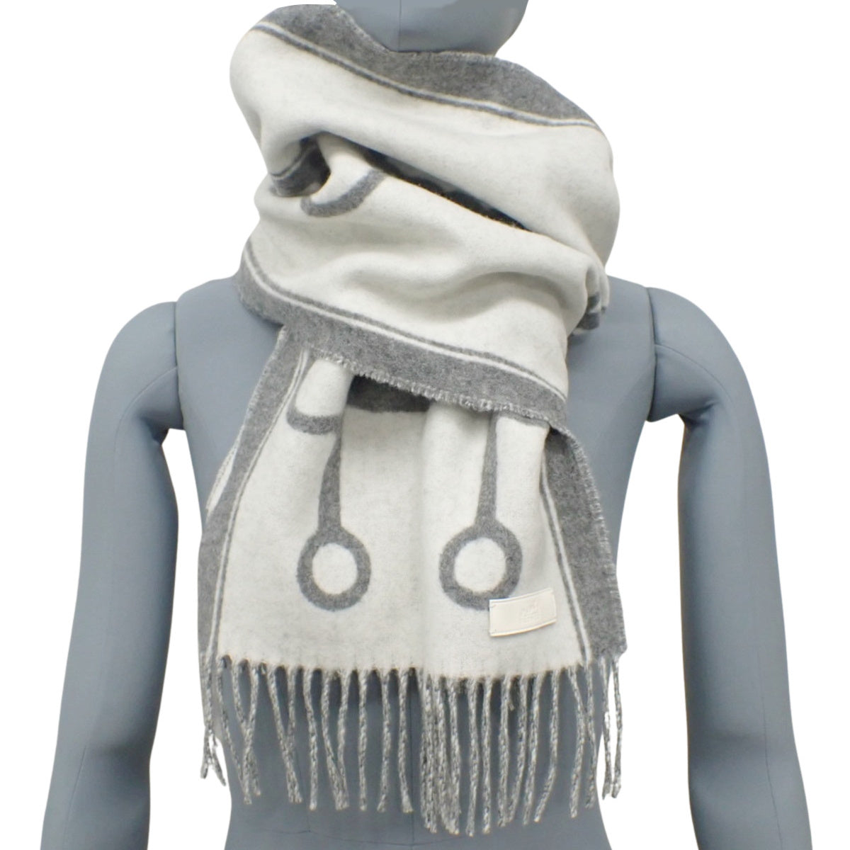 マフラー モール アパレル ファッション小物 カシミヤ イヴォワール/フランネルグレー
