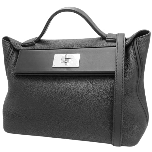 Sac 24h29, Togo Swift, Palladium hardware, Black, Silver hardware, Z stamp.