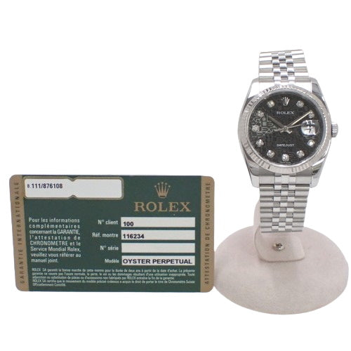 [Warranty included] 116234G Datejust 36 Stainless Steel M-Serial (2007-2008) Automatic Jubilee Watch, Purchased December 2008, Black and Silver