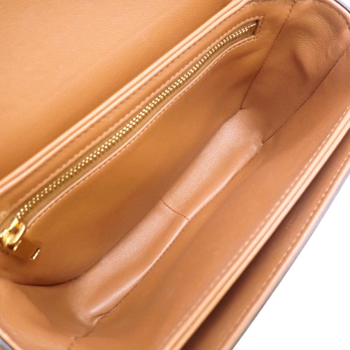 Teen Triomphe Bag, Triomphe Canvas, Calfskin, White, Brown, 188882BZ4.01BC (Currently in production as of November 2023), Shoulder Bag, Crossbody Bag