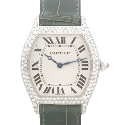 [Warranty included] Tortue LM WA503851 White Gold Manual Winding Bezel Diamond Silver Gray Purchased in April 2004
