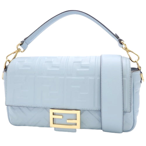 MAMMA BUCKET Leather Light Blue 8BR600 2-way Shoulder Bag (FF)