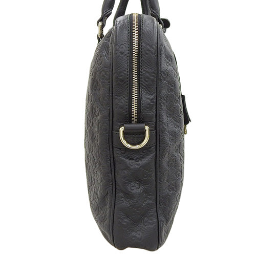 Gucci Shima Briefcase, Gucci Shima Leather, Black, 201480, Tote Bag, Commuter Bag