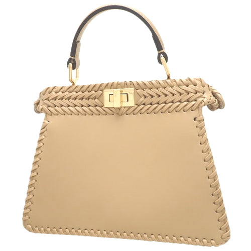 Peekaboo ISeeU Mini, Nappa Leather, Brown, 8BN335ANX8F1C6L, Woven Shoulder Bag