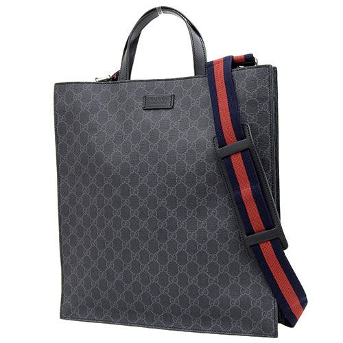 GG Supreme GG Supreme Canvas Black Gray 495559 K5IAN 1095 2WAY Handbag Shoulder Bag Crossbody Vertical