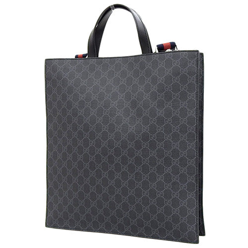 GG Supreme GG Supreme Canvas Black Gray 495559 K5IAN 1095 2WAY Handbag Shoulder Bag Crossbody Vertical
