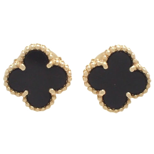 スウィート アルハンブラ ピアス オニキス イエローゴールド K18YG アクセサリー ジュエリー 四つ葉 クローバー