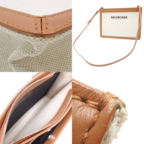 Navy pochette, canvas and leather, brown and off-white, 339937, crossbody, shoulder bag, clutch.