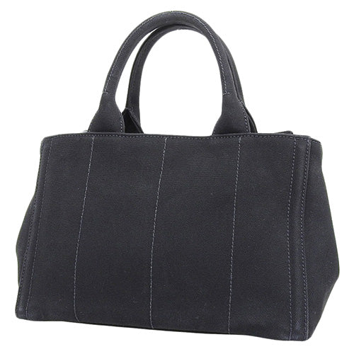 Fendi Canapa tote bag in canvas, Nero (black).  1BG439. Features jeweled studs and can be carried as a tote or shoulder bag.