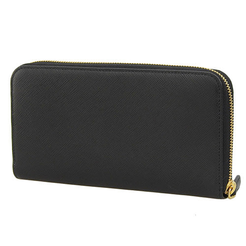 ラウンドファスナー長財布 ジップアラウンド ロングウォレット サフィアーノレザー SAFFIANO METAL NERO 1ML506 QWA F0002