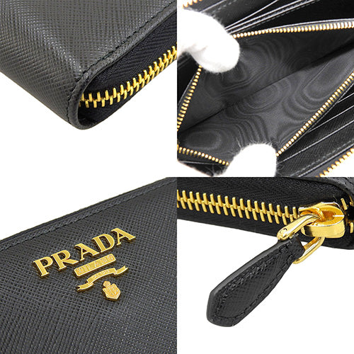 ラウンドファスナー長財布 ジップアラウンド ロングウォレット サフィアーノレザー SAFFIANO METAL NERO 1ML506 QWA F0002