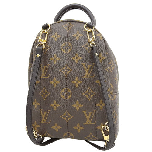 Monogram Palm Springs Backpack Mini, Monogram Canvas, Brown, Black, N92800, Backpack, Shoulder Bag