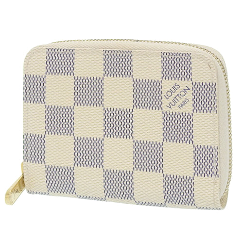 Damier Azur Zippy Coin Purse, Zip-Around Mini Wallet, Card Case, Damier Azur Canvas N63069