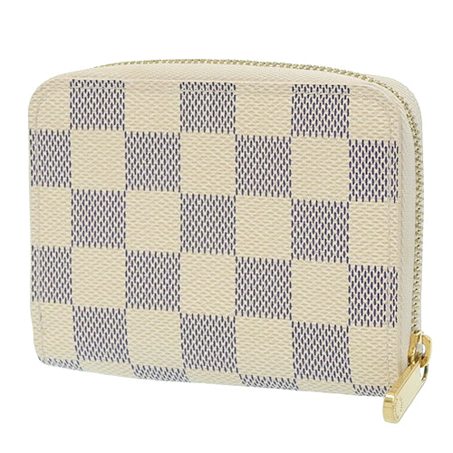 Damier Azur Zippy Coin Purse, Zip-Around Mini Wallet, Card Case, Damier Azur Canvas N63069