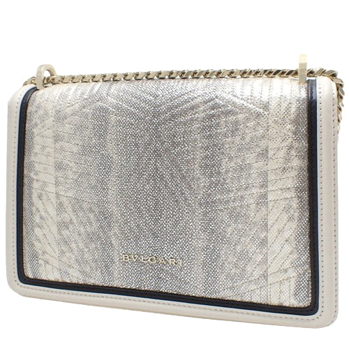 Serpenti Diamond Blast Shoulder/Crossbody Chain Shoulder Bag with Snake Motif and Calfskin