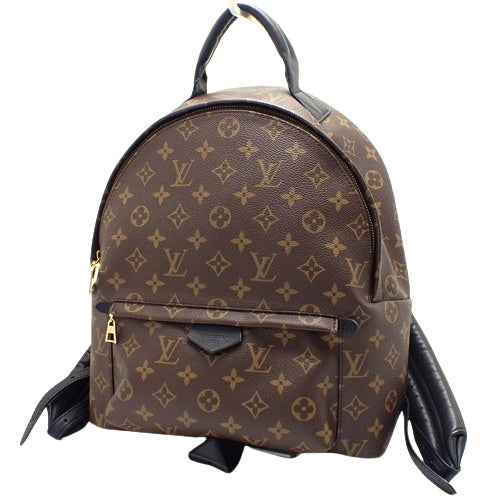 Monogram Macassar Palm Springs Backpack MM, Monogram Macassar, Brown, Black, M41561, Shoulder Bag, Backpack