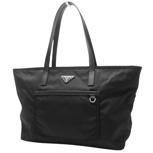 テスート トートバッグ ナイロン サフィアーノレザー NERO ネロ BR4339 ハンドバッグ ショッピングバッグ 三角ロゴ