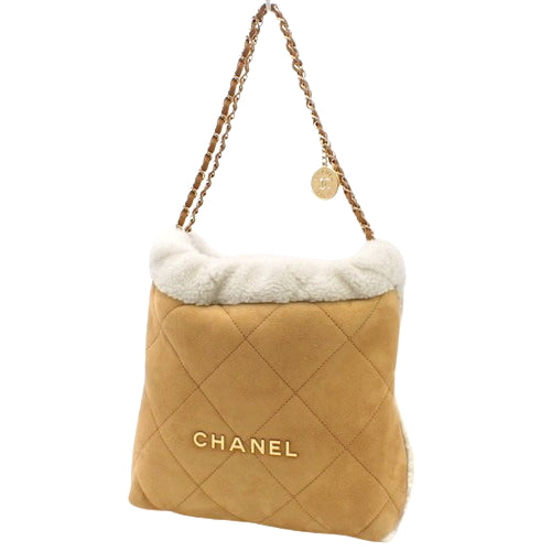 CHANEL 22 スウェード/スエード レザー ブラウン 肩掛け