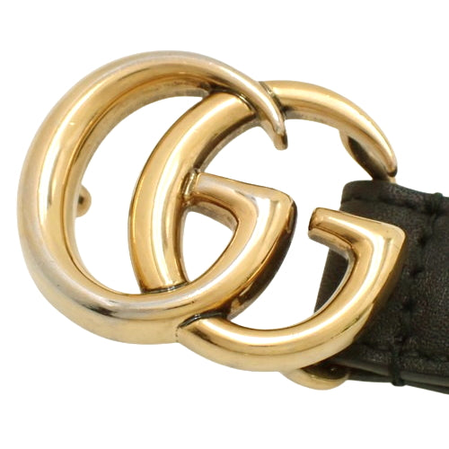 GG Marmont Double G Buckle Leather Belt, Fashion Accessory, Double G 70/28 Leather, 409417 AP00T 1000 (Current as of January 2023)