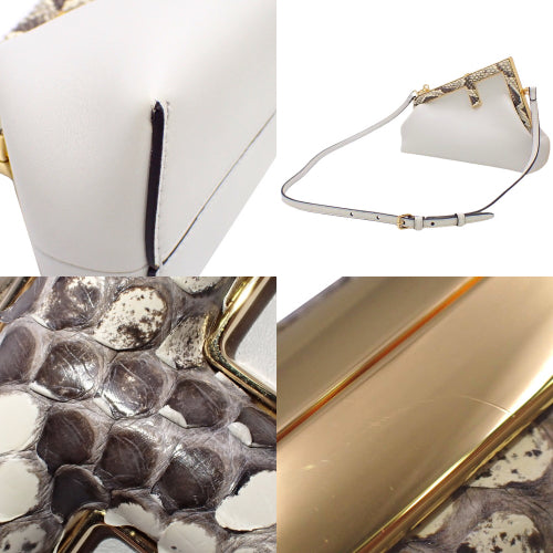 ファースト スモール バッグ パイソン ナッパレザー ホワイト 8BP129AGWRF1GEN(2024年1月現在現行品) クラッチバッグ 肩掛け 斜め掛け FFモチーフ