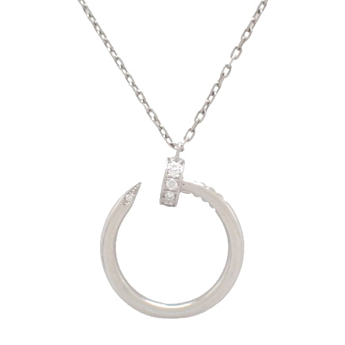 Juste un Clou Necklace, Diamond, K18 White Gold (WG), Pendant, Nail Motif
