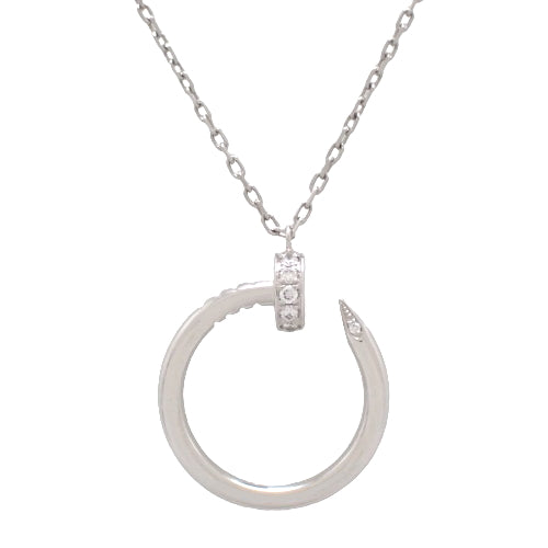 Juste un Clou Necklace, Diamond, K18 White Gold (WG), Pendant, Nail Motif