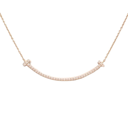 Smile Pendant with Small Diamond in 18K Pink Gold and PG