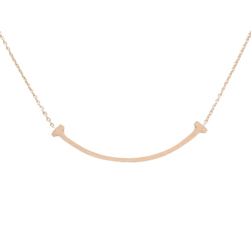 Smile Pendant with Small Diamond in 18K Pink Gold and PG