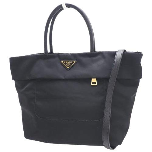 2-Way Tote Bag, Shoulder Bag, Nylon, NERO (Black)