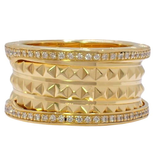 B-zero1 Rock 4-Band Diamond Ring, 357894, 18K Yellow Gold, YG, Accessory, Jewelry, Diamond, B-zero1, Size 21 (61)