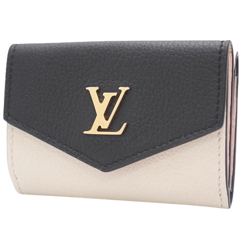 Portefeuille Lock Mini Tri-fold Wallet in Grained Calfskin Leather, Model M80984 (Current as of March 2024)
