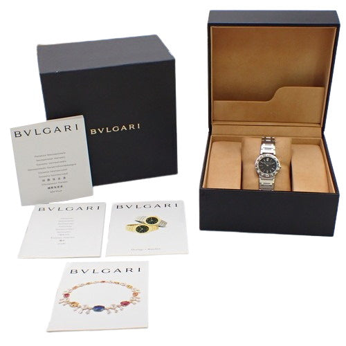 [2021 Warranty] Bvlgari Bvlgari BB26SS Stainless Steel Quartz Watch, Purchased in August 2021, Black and Silver