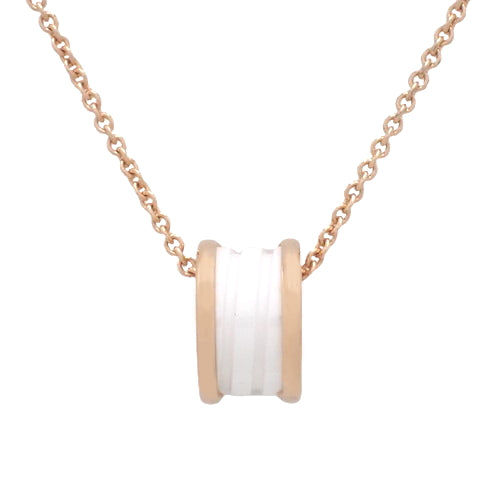 B-zero1 Necklace 346082 (current as of March 2024) K18 Pink Gold with PG and White Ceramic Pendant