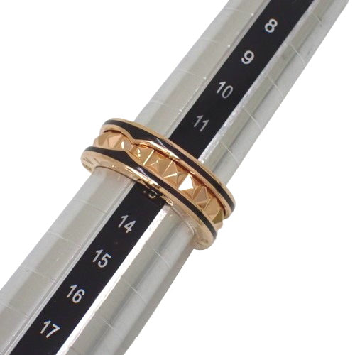 B-zero1 B.zero1 Rock 1-Band Ring 358242, 18K Pink Gold with PG and Black Ceramic, Size 13 (53), with 2021 Warranty.