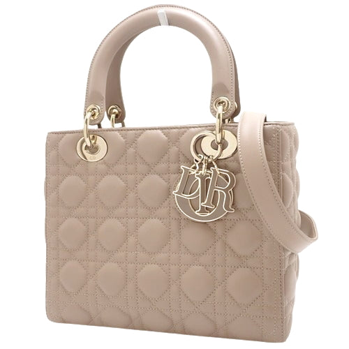 カナージュ レディディオール Lady Dior バッグ ミディアム 2WAY ショルダー 肩掛け ラムスキン