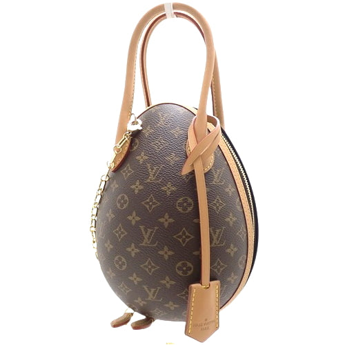 Monogram Egg Bag, Monogram Canvas, Calfskin, Brown, Black, M44587, 2-way, shoulder bag, crossbody bag, egg-shaped.