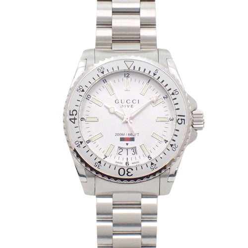 [Warranty included] DIVE YA136302 Stainless Steel Quartz Watch, Purchased January 2018, White/Silver