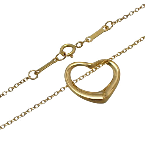 Open Heart Pendant, Yellow Gold (K18YG), Accessory, Jewelry