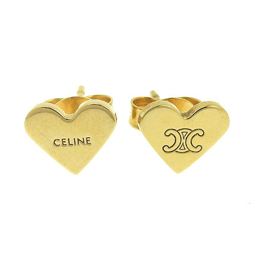 Triomphe Logo Mini Heart Earrings Metal (GP) Accessories Jewelry