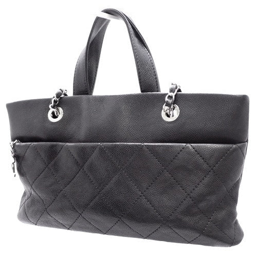 2-way tote bag, caviar skin, black, shoulder bag, handbag.