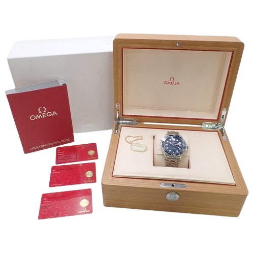 [2024 Warranty] Seamaster Diver 300 210.30.42.20.03.001 Stainless Steel Automatic Watch, Blue and Silver, Purchased in February 2024